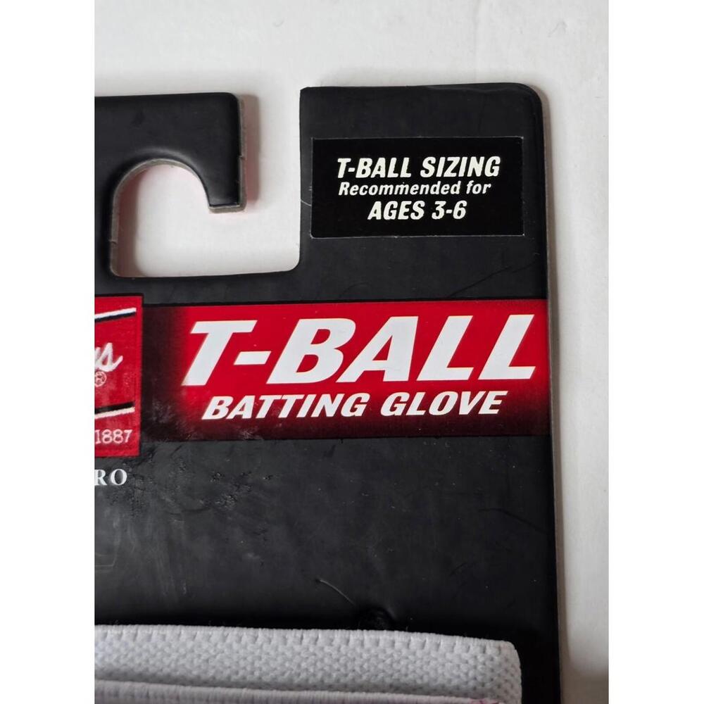 RAWLINGS T-BALL BATTING GLOVE AGES 3-6 PINK GRAY BLACK‎ & WHITE BRAND NEW - Picture 6 of 6
